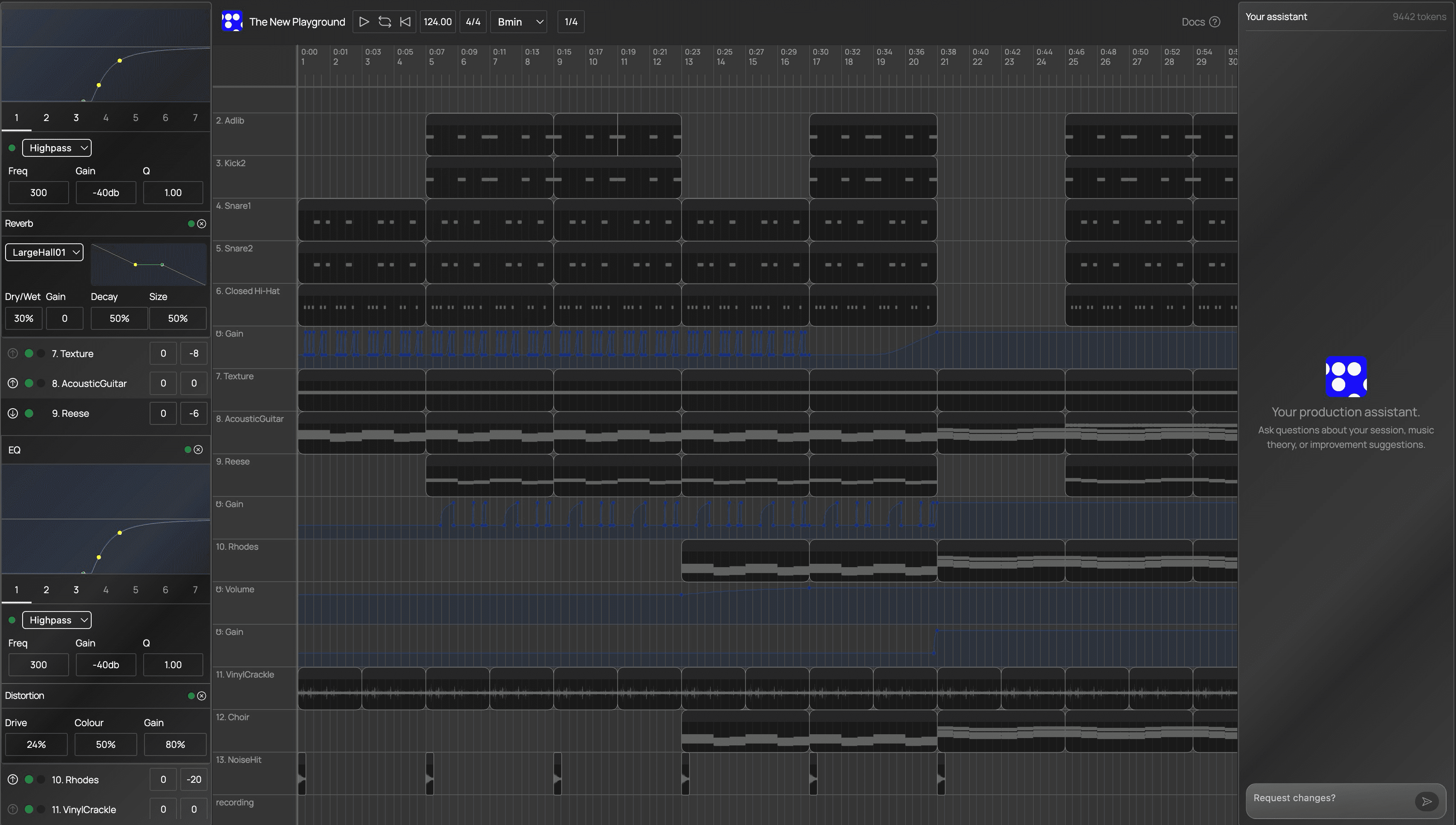 Sequencer collaborative DAW interface showing track arrangement and automations