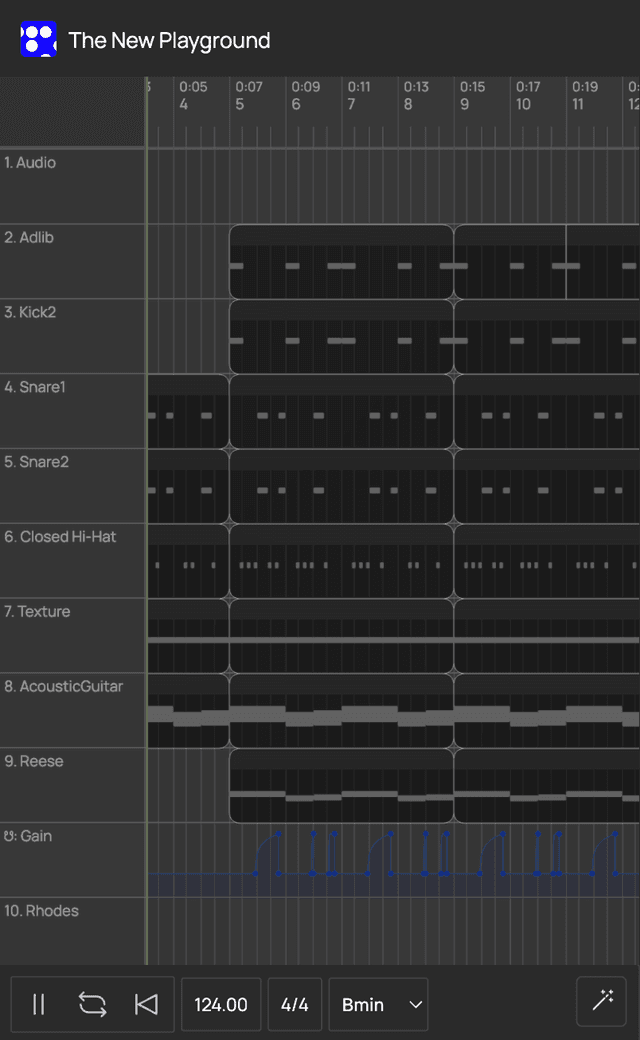 Sequencer collaborative DAW interface showing track arrangement and automations