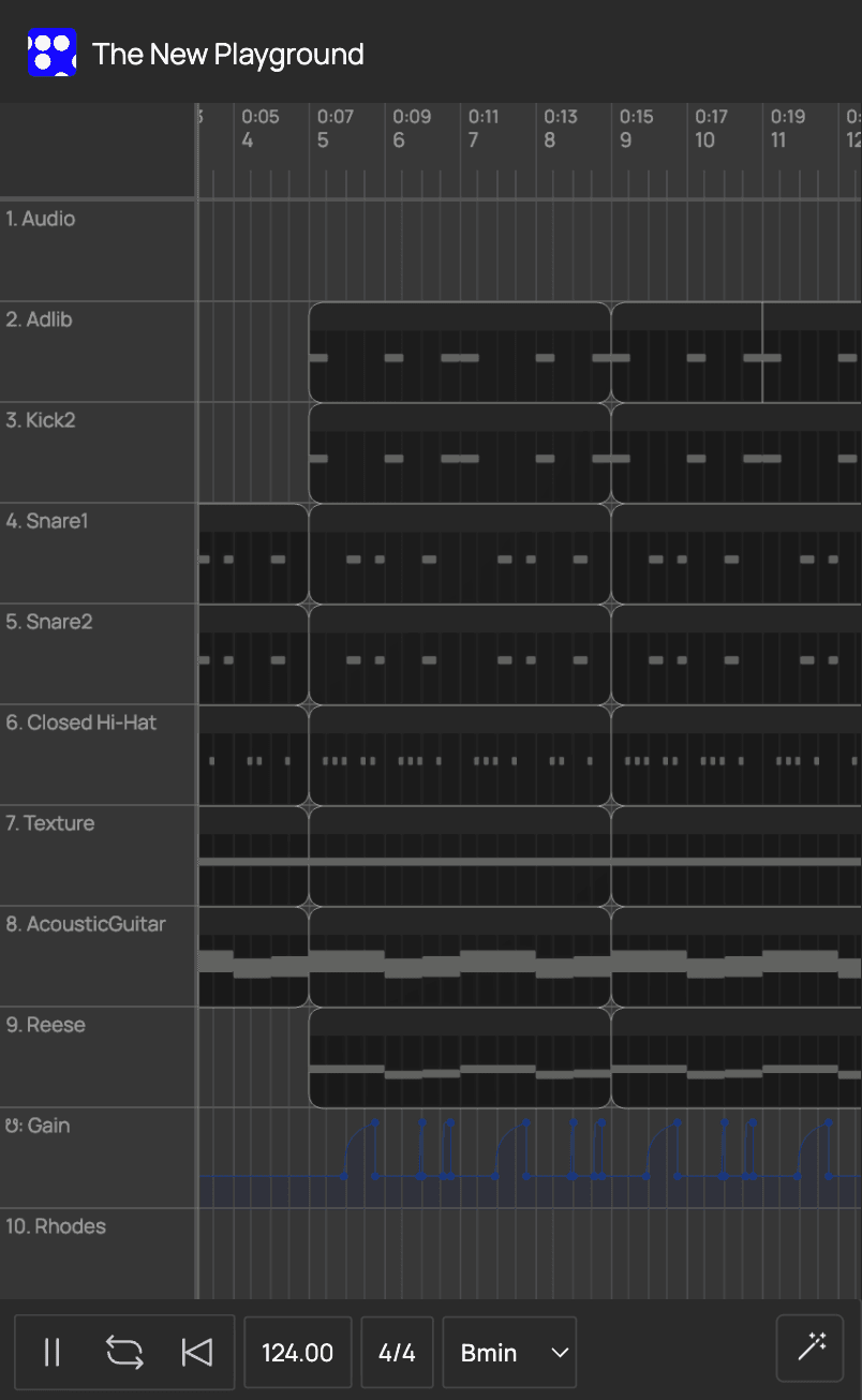 Sequencer collaborative DAW interface showing track arrangement and automations